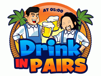 DRINK IN PAIRS logo design by Bananalicious
