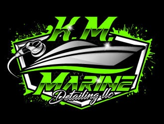 K.M. Marine Detailing LLC logo design by daywalker