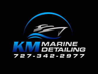 K.M. Marine Detailing LLC logo design by kunejo