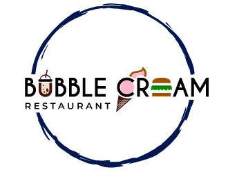 Bubble Cream Restaurant logo design by MonkDesign