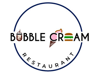 Bubble Cream Restaurant logo design by MonkDesign