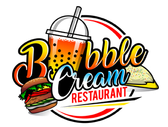 Bubble Cream Restaurant logo design by MAXR