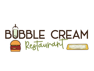 Bubble Cream Restaurant logo design by LogoInvent