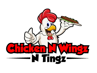 Chicken N Wingz N Tingz logo design by ElonStark
