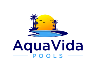 AquaVida Pools logo design by xorn