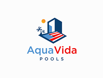 AquaVida Pools logo design by DuckOn