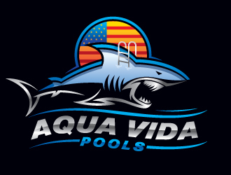 AquaVida Pools logo design by sanu