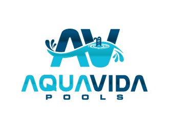 AquaVida Pools logo design by GETT