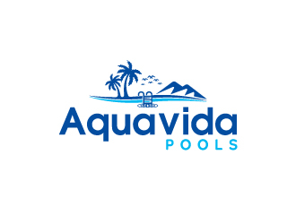 AquaVida Pools logo design by NadeIlakes