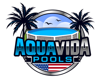 AquaVida Pools logo design by DreamLogoDesign