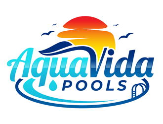 AquaVida Pools logo design by DreamLogoDesign