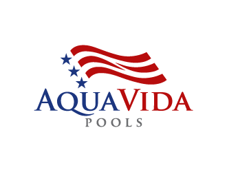 AquaVida Pools logo design by Andri