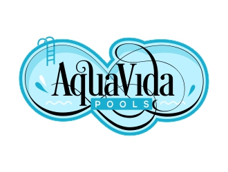 AquaVida Pools logo design by AnandArts