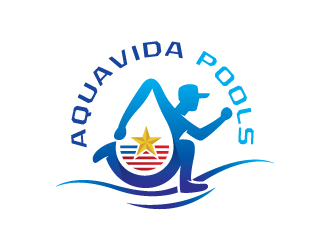 AquaVida Pools logo design by sanu