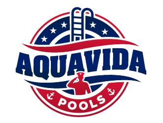 AquaVida Pools logo design by ORPiXELSTUDIOS