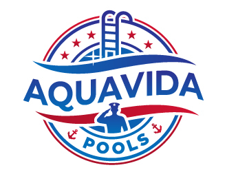 AquaVida Pools logo design by ORPiXELSTUDIOS