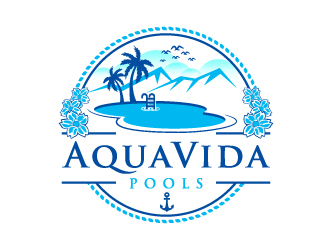 AquaVida Pools logo design by NadeIlakes