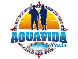 AquaVida Pools logo design by Suvendu