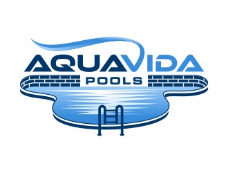 AquaVida Pools logo design by mutafailan