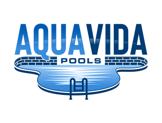 AquaVida Pools logo design by mutafailan
