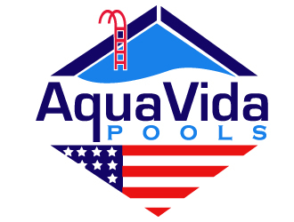 AquaVida Pools logo design by PMG