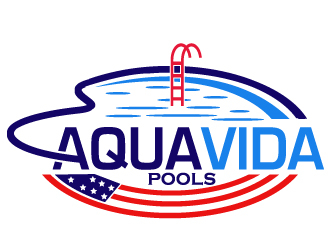 AquaVida Pools logo design by PMG