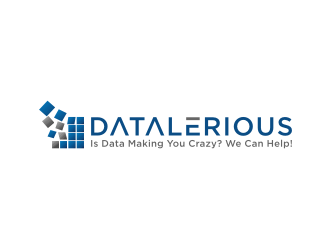 Datalerious. Tagline: Is data making you crazy? We can help! logo design by johana