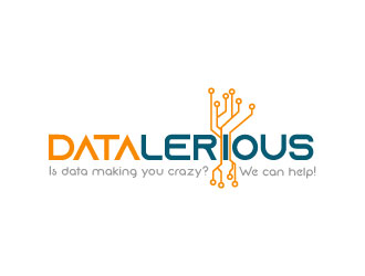 Datalerious. Tagline: Is data making you crazy? We can help! logo design by Webphixo