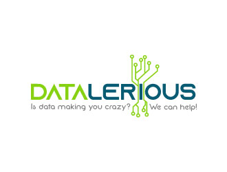 Datalerious. Tagline: Is data making you crazy? We can help! logo design by Webphixo