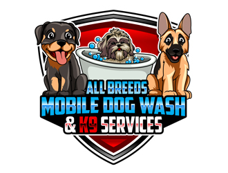 All Breeds Mobile Dog Wash & K9 Services logo design by DreamLogoDesign