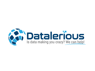 Datalerious. Tagline: Is data making you crazy? We can help! logo design by jaize