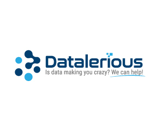 Datalerious. Tagline: Is data making you crazy? We can help! logo design by jaize