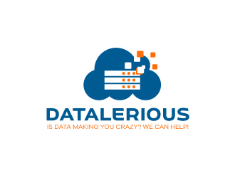 Datalerious. Tagline: Is data making you crazy? We can help! logo design by karjen