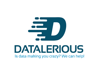 Datalerious. Tagline: Is data making you crazy? We can help! logo design by kunejo