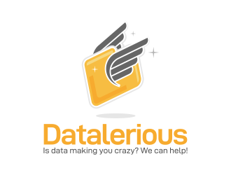 Datalerious. Tagline: Is data making you crazy? We can help! logo design by ekitessar