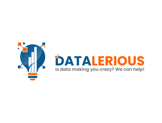 Datalerious. Tagline: Is data making you crazy? We can help! logo design by yunda