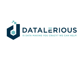 Datalerious. Tagline: Is data making you crazy? We can help! logo design by akilis13