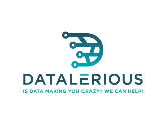 Datalerious. Tagline: Is data making you crazy? We can help! logo design by akilis13
