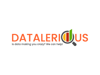 Datalerious. Tagline: Is data making you crazy? We can help! logo design by gateout