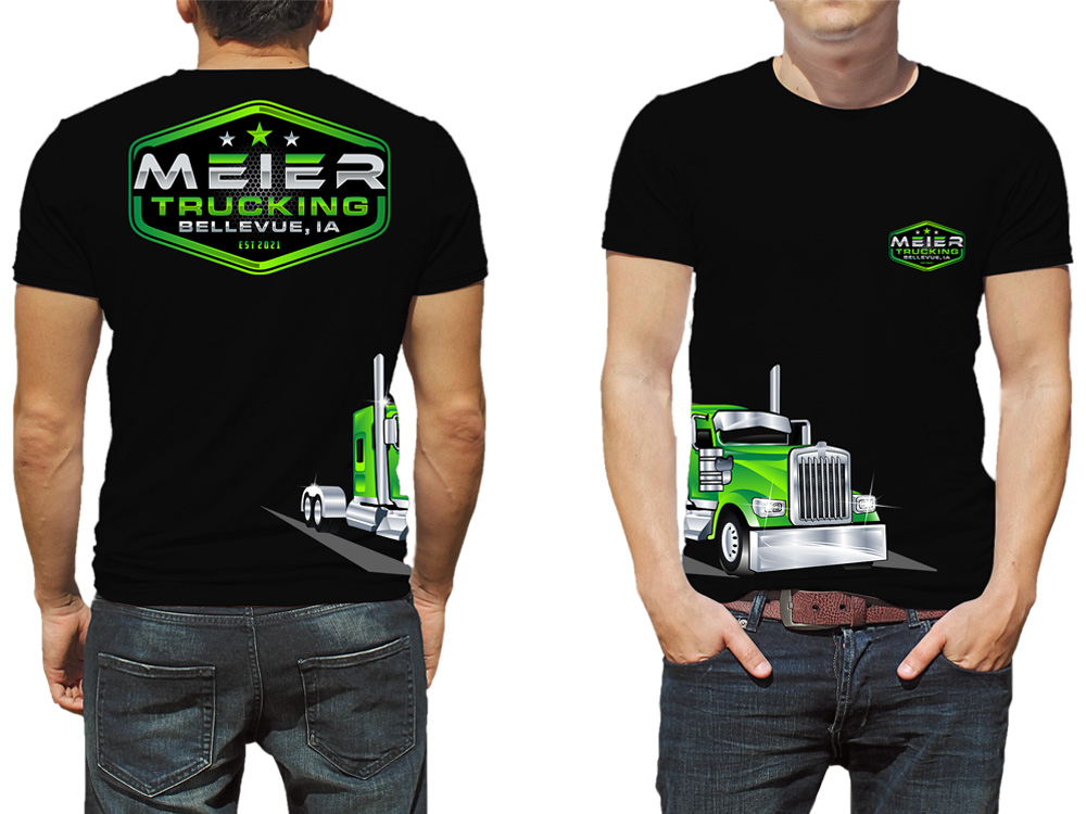 Meier trucking llc logo design by Gelotine