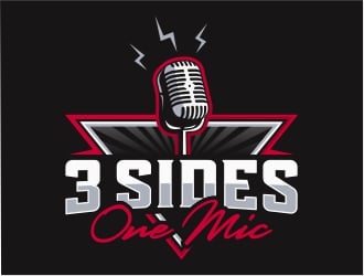 3 Sides 1 Mic OR Three Sides One Mic logo design by Mardhi