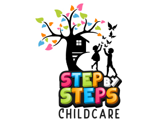Step By Steps Childcare  logo design by Danny19