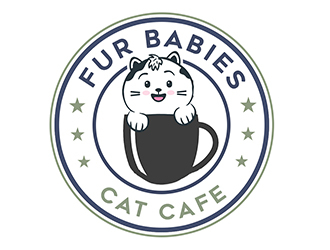 Fur Babies Cat Cafe logo design by PrimalGraphics