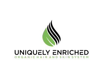 Uniquely Enriched small font print&gt; (organic hair & skin system) logo design by GassPoll