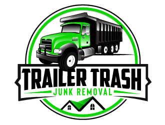 Trailer trash junk removal  logo design by ElonStark