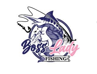 Boss Lady Fishing logo design by Godvibes