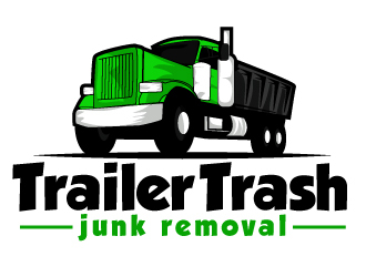 Trailer trash junk removal  logo design by ElonStark