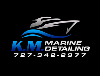K.M. Marine Detailing LLC logo design by kunejo