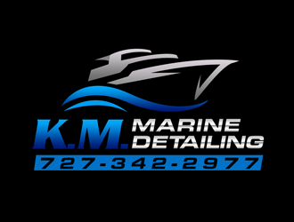 K.M. Marine Detailing LLC logo design by kunejo