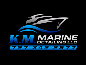 K.M. Marine Detailing LLC logo design by kunejo
